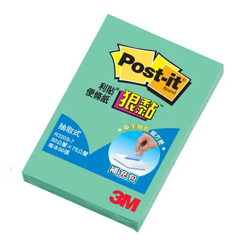 3M Post-it  R320S 狠黏抽取式補充包 湖水綠